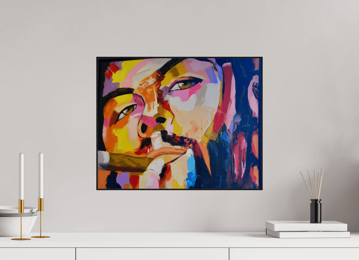 Cool Boy with Cigar - Pop Art Painting - Fine Art Print under Acrylic Glass, Limited Collector's Edition Print - Colors of Marrakech - Photo Art Gallery