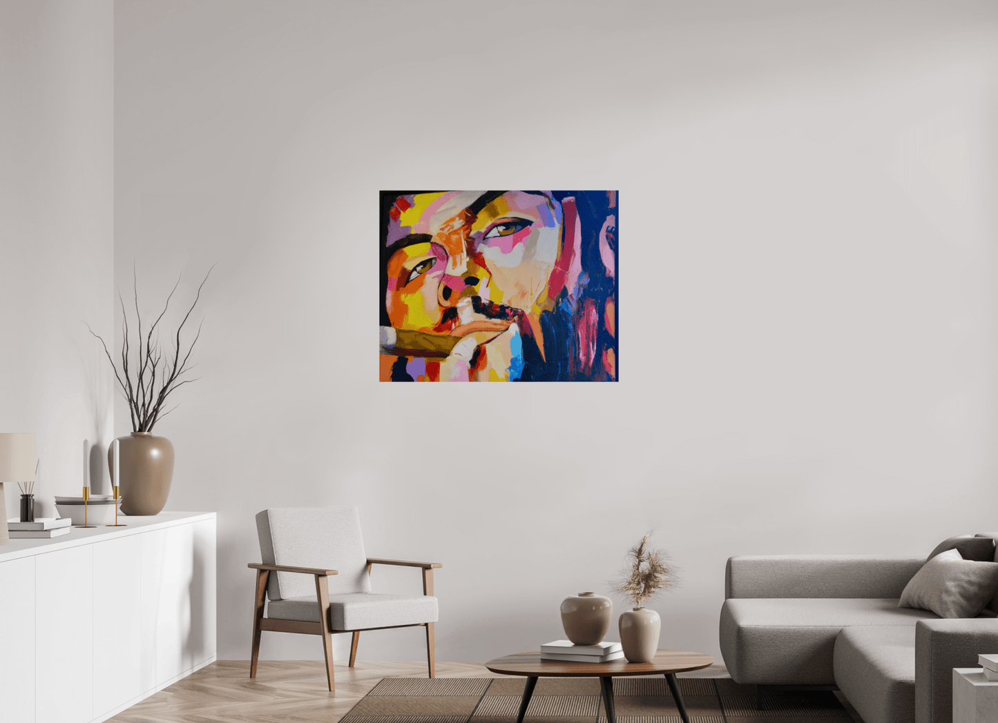 Cool Boy with Cigar - Pop Art Painting - Fine Art Print under Acrylic Glass, Limited Collector's Edition Print - Colors of Marrakech - Photo Art Gallery