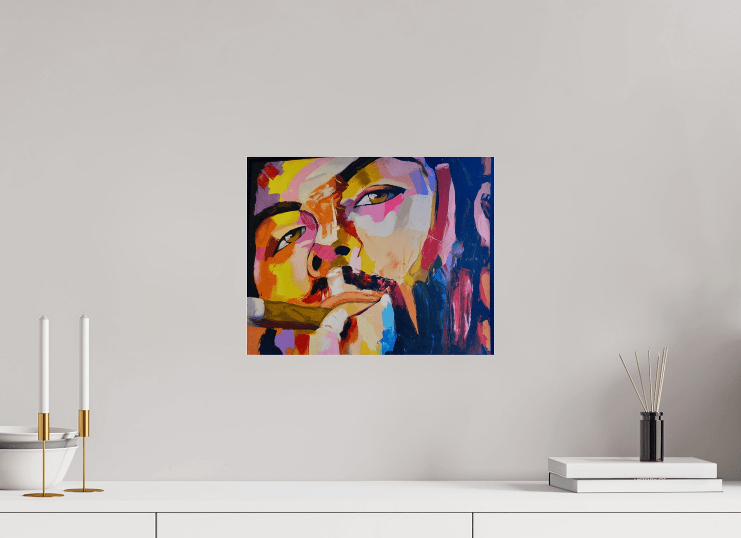 Cool Boy with Cigar - Pop Art Painting - Fine Art Print under Acrylic Glass, Limited Collector's Edition Print - Colors of Marrakech - Photo Art Gallery