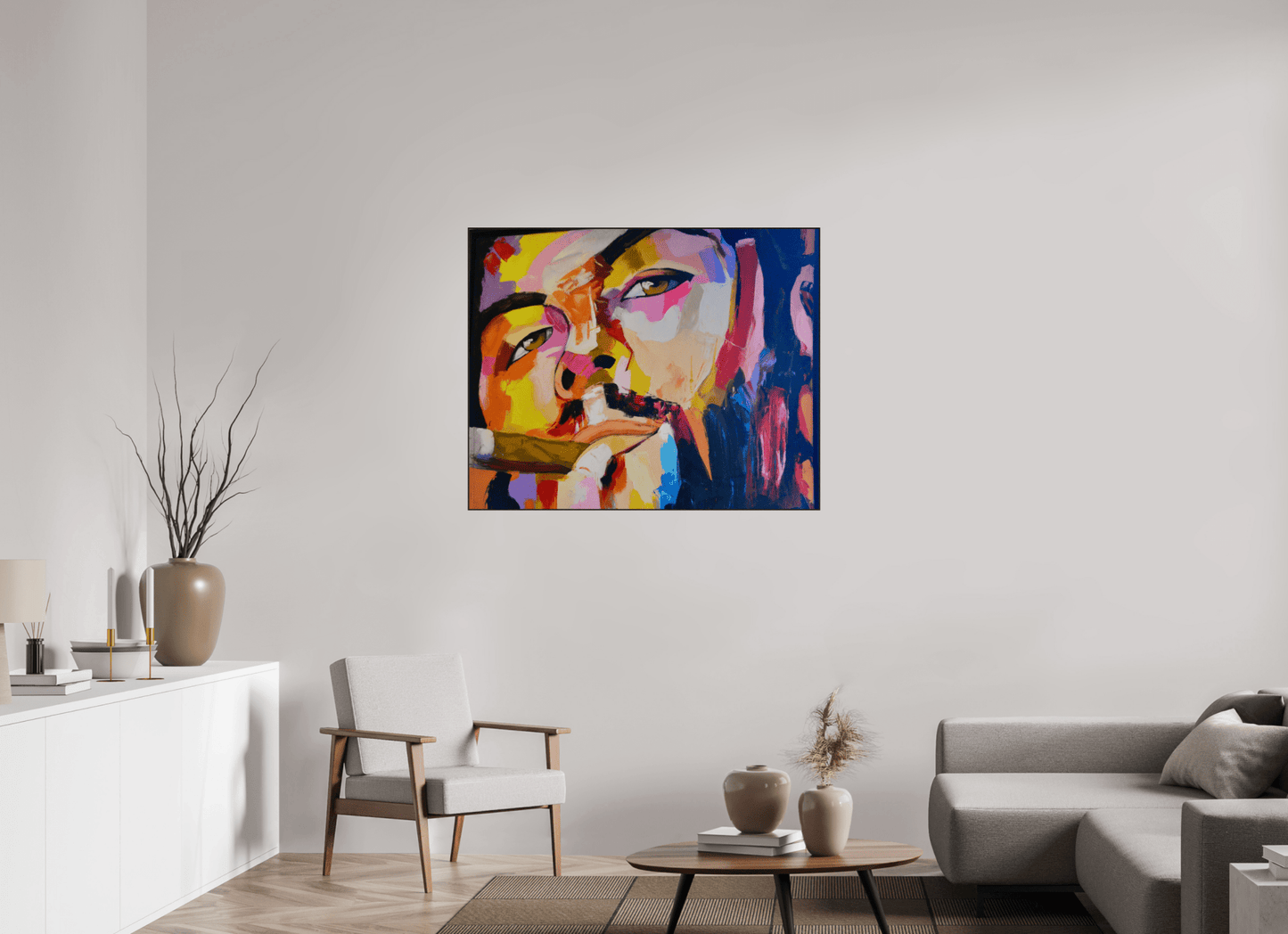 Cool Boy with Cigar - Pop Art Painting - Fine Art Print under Acrylic Glass, Limited Collector's Edition Print - Colors of Marrakech - Photo Art Gallery