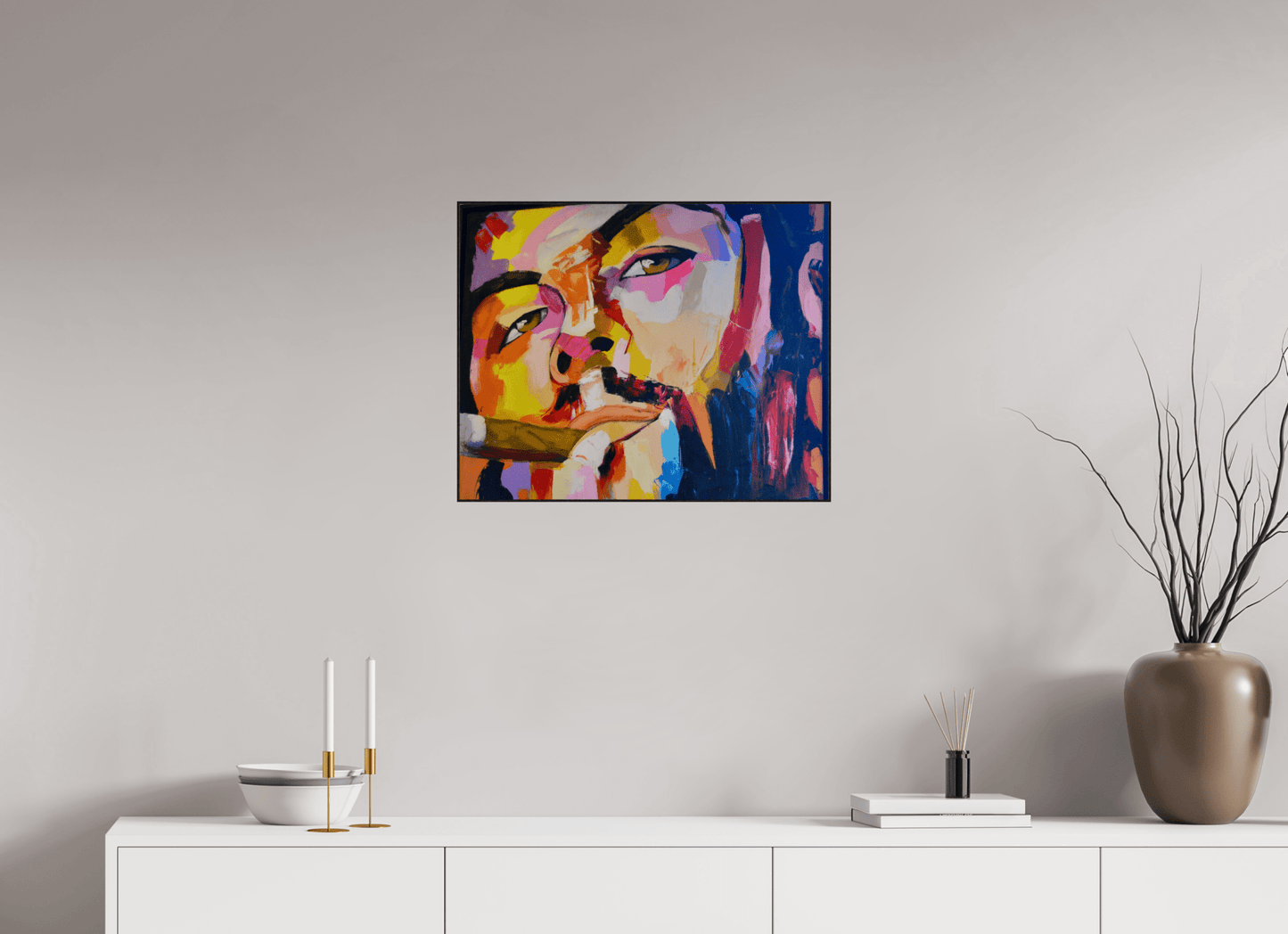 Cool Boy with Cigar - Pop Art Painting - Fine Art Print under Acrylic Glass, Limited Collector's Edition Print - Colors of Marrakech - Photo Art Gallery