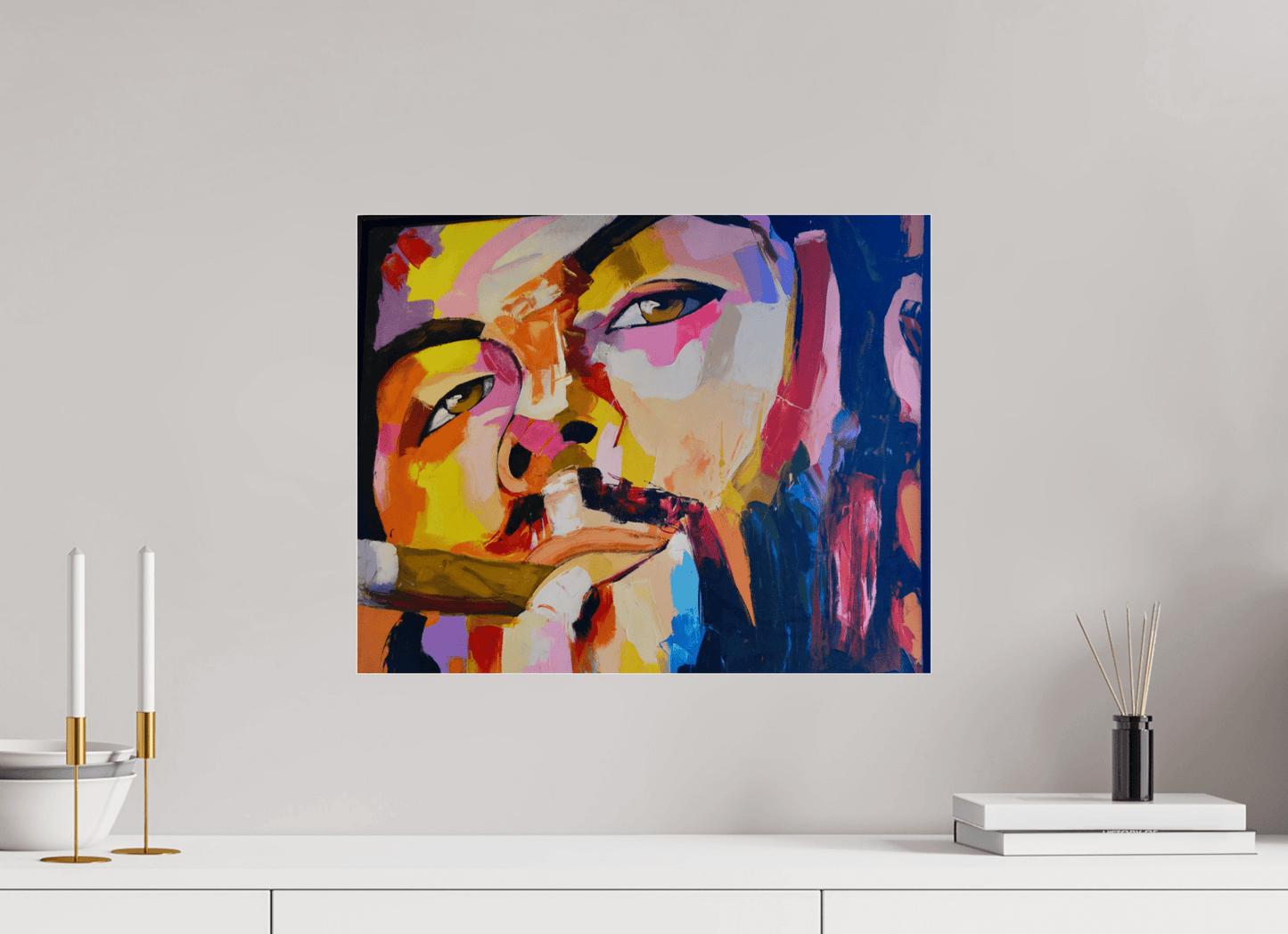 Cool Boy with Cigar - Pop Art Painting - Fine Art Print under Acrylic Glass, Limited Collector's Edition Print - Colors of Marrakech - Photo Art Gallery