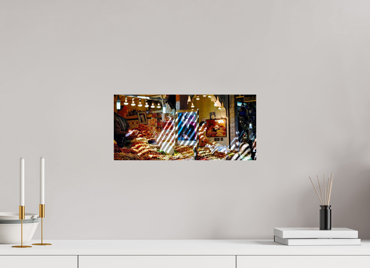 43,3 x 20 cm, Photo Print Under Acrylic Glass Oriental Sweets & Candy Shop Vol. 1, Photo Art Print under Acrylic Glass