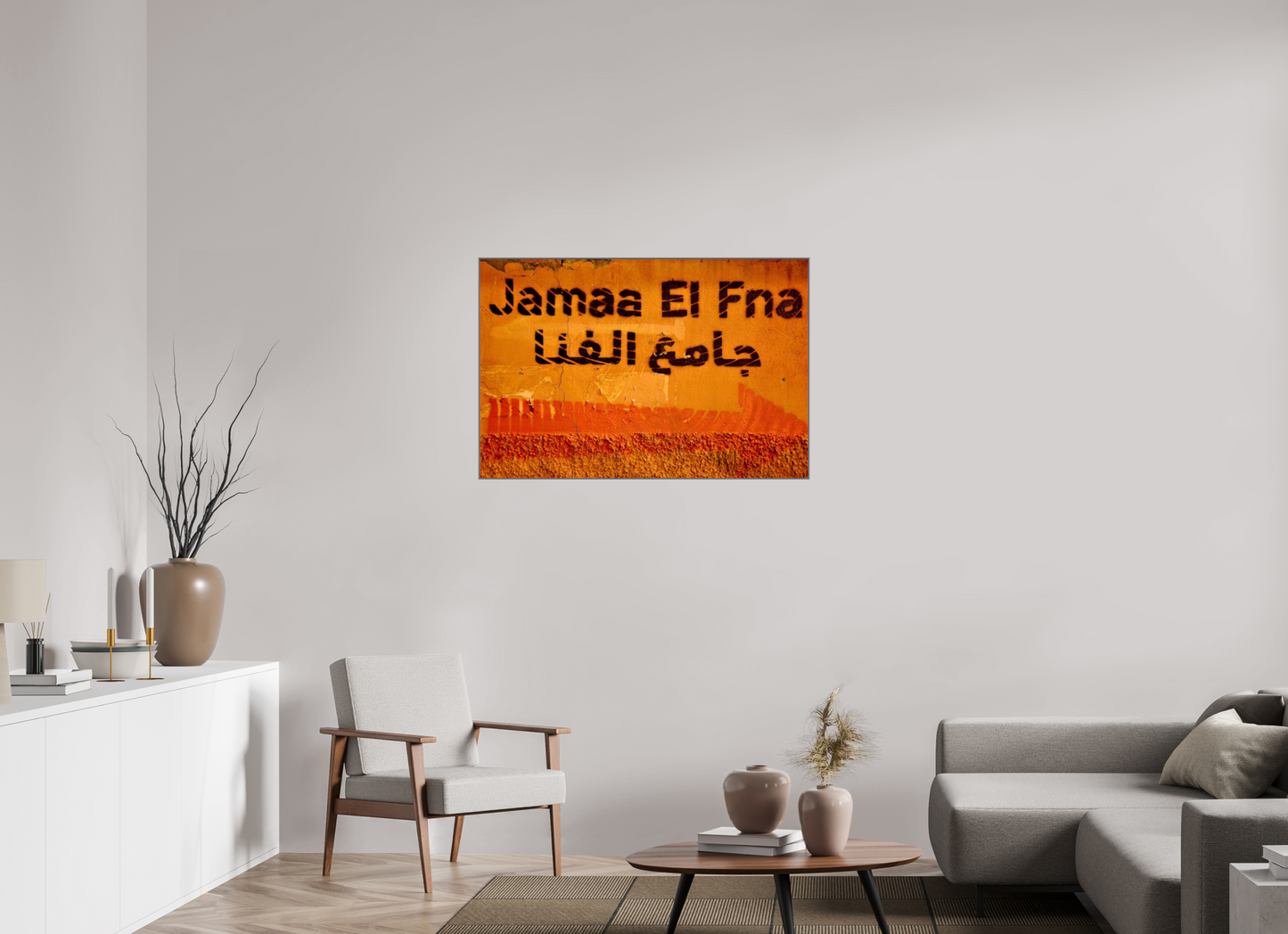 105 x 70 cm, Art Box 50 mm - Aluminium Rahmen - Foto-Abzug hinter Acrylglas - printed and designed by Whitewall Journey to Place Djeema El Fna; Marrakech-Medina - Fine Art Photo Print under Acrylic Glass