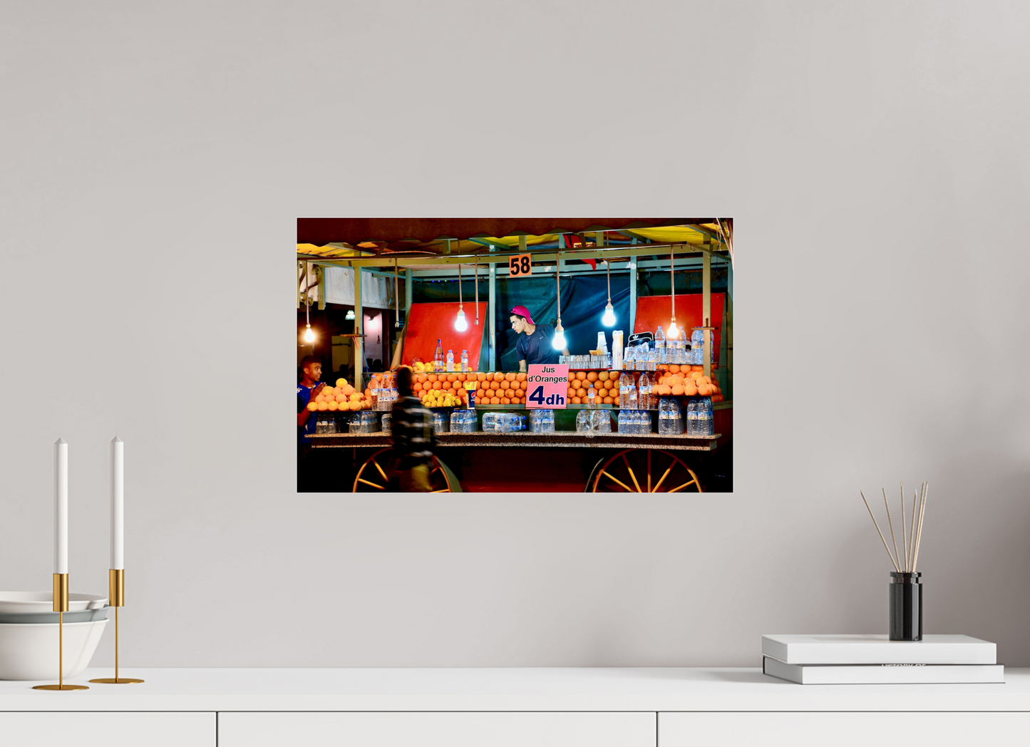 47,6 x 30 cm, Photo Print Under Acrylic Glass Marrakesch Night Market Vol. 1; Photo Art Print under Acrylic Glass