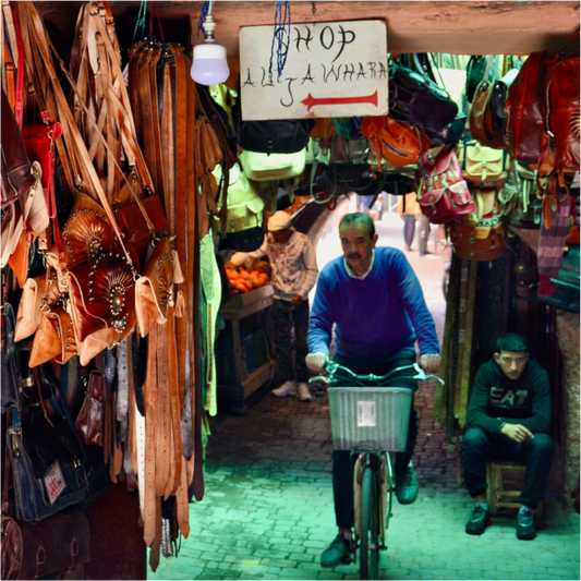 Main image Souks by Bike at Night Vol.1; Photo Print on Acrylic Glass; by J