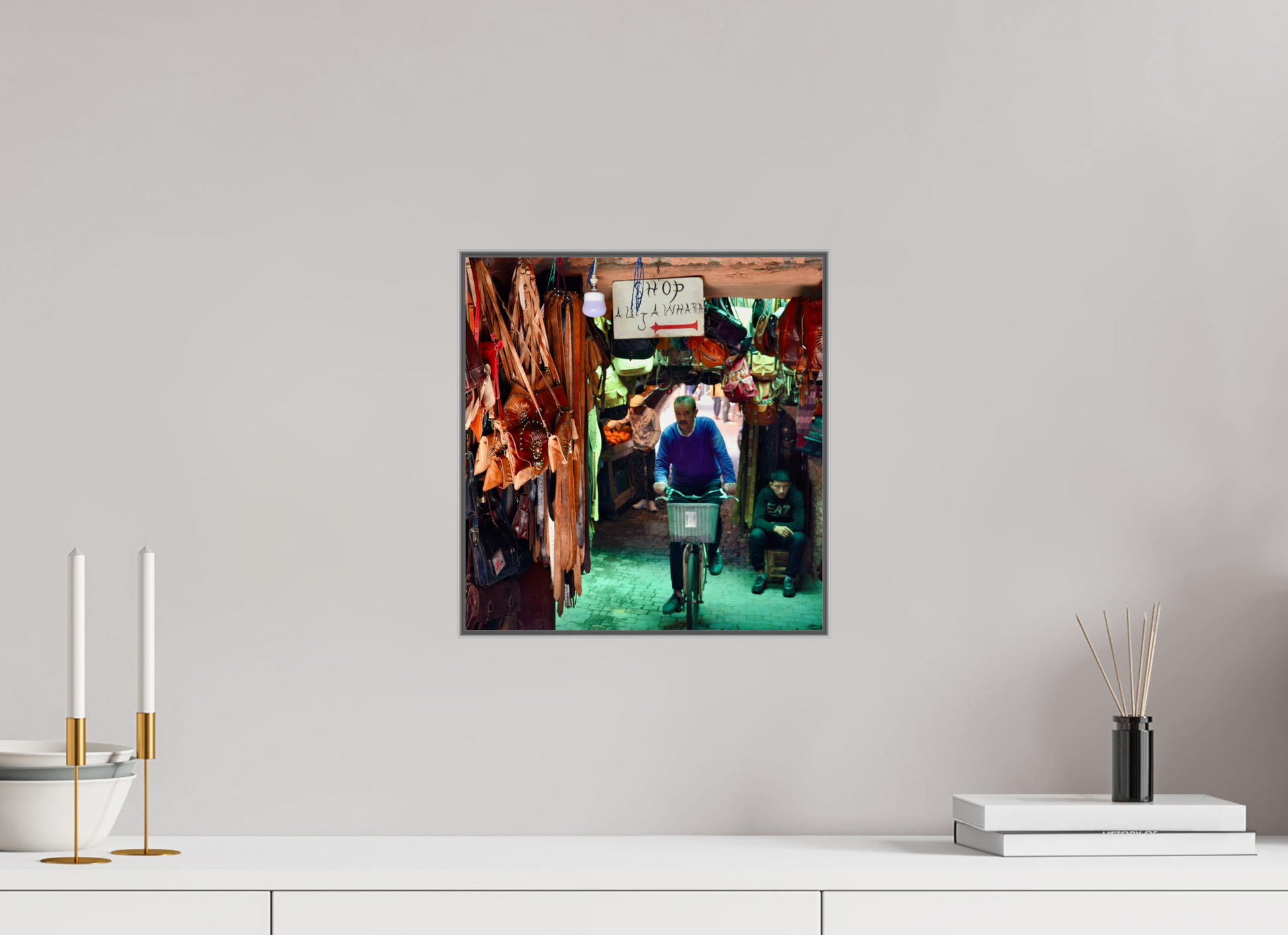 30 x 31,3 cm, Art Box 50 mm - Aluminium Rahmen - Foto-Abzug hinter Acrylglas - printed and designed by Whitewall Souks by Bike at Night Vol.1; Photo Art Print on Acrylic Glass with Art Box 50 mm Aluminum Frame