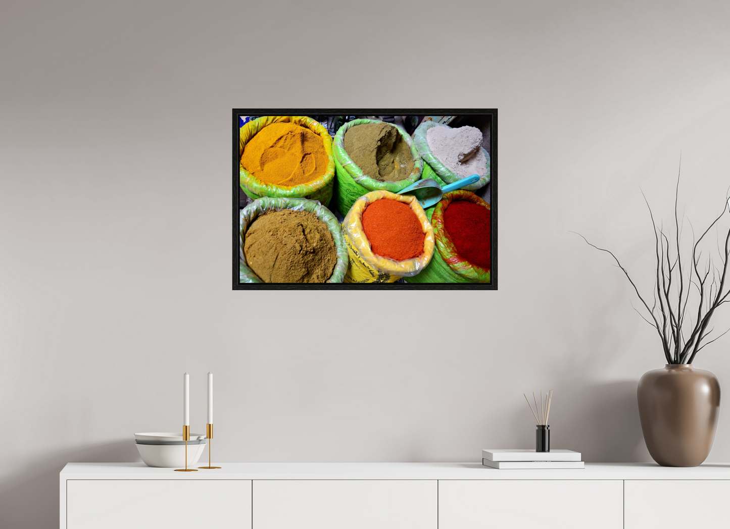 75 x 50 cm, Foto Print on Acrylic glass; Oak Wood Frame Basel 15 mm Spices & Colors from Marrakech Vol. 3 - Fine Art Photo Print under Acrylic Glass