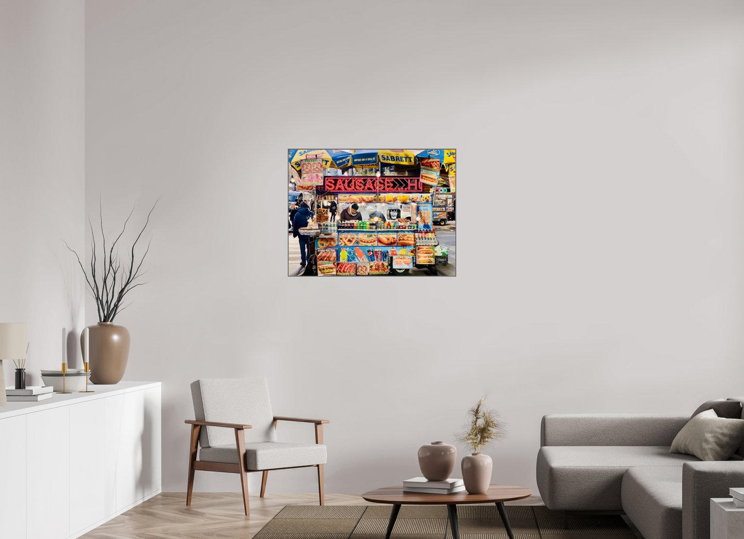92,4 x 70 cm, Art Box 50 mm - Aluminium Rahmen - Foto-Abzug hinter Acrylglas - printed and designed by Whitewall NCY Streetfood Vol.1 - Manhatten New York City; Fine Art Photo Print under Acrylic Glass