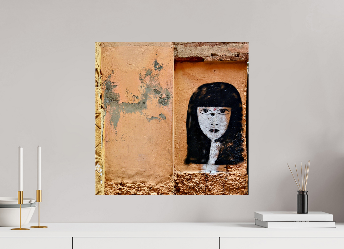 50 x 50 cm, Photo Print Under Acrylic Glass Silence in the Medina Vol. 1 - Marrakech-Morocco; Fine Art Photo Print under Acrylic Glass