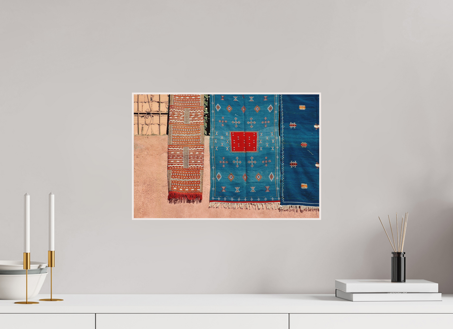 45 x 30 cm, Foto Abzug hinter Acrylglas Matt; Art Box aus Massivholz 4 mm Ahorn weiß Colors of Marrakech Vol. 7 - Fine Art Photo Print under Acrylic Glass