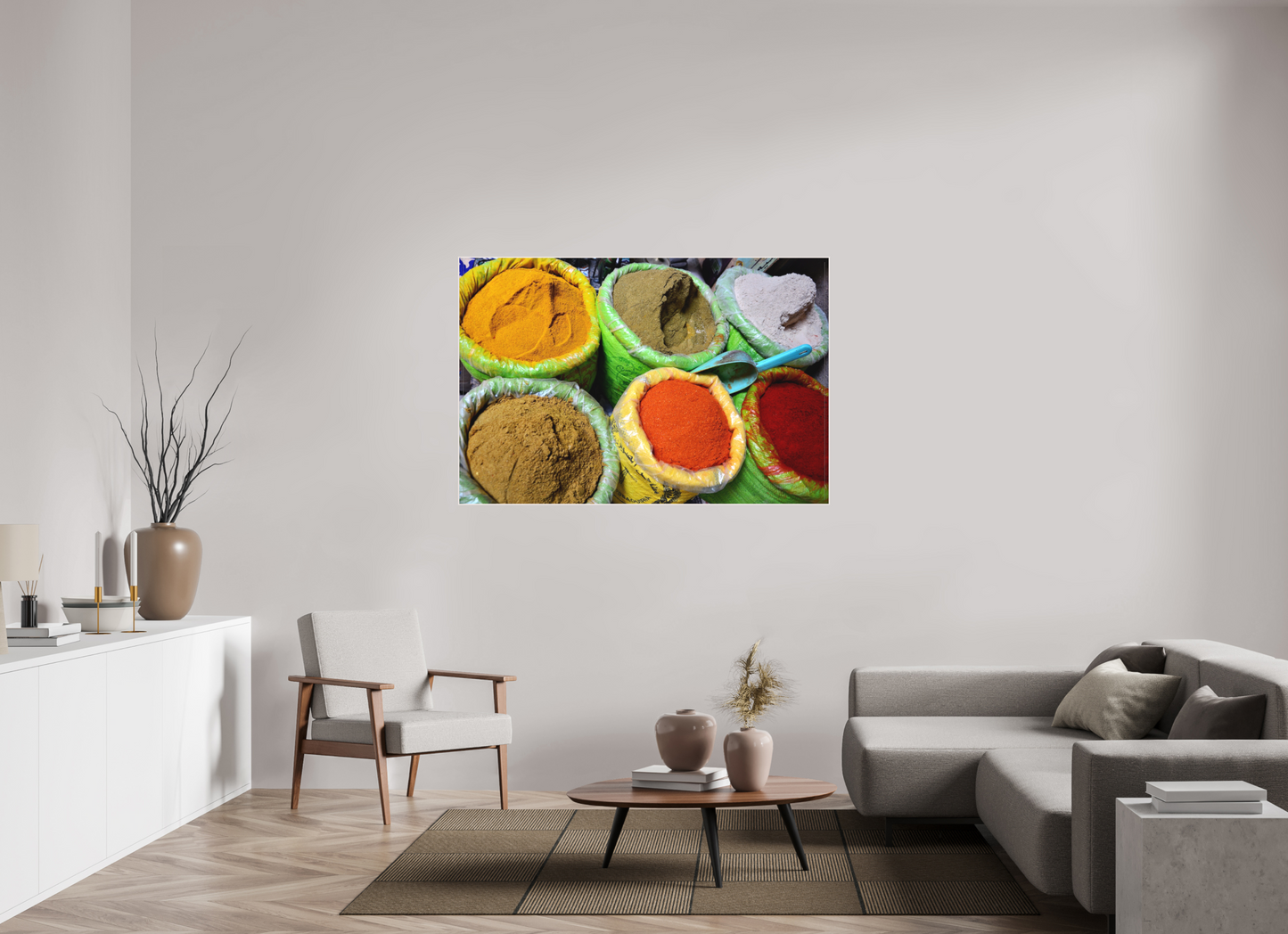 150 x 100 cm, Foto Abzug hinter Acrylglas Matt; Art Box aus Massivholz 4 mm Ahorn weiß Spices & Colors from Marrakech Vol. 3 - Fine Art Photo Print under Acrylic Glass