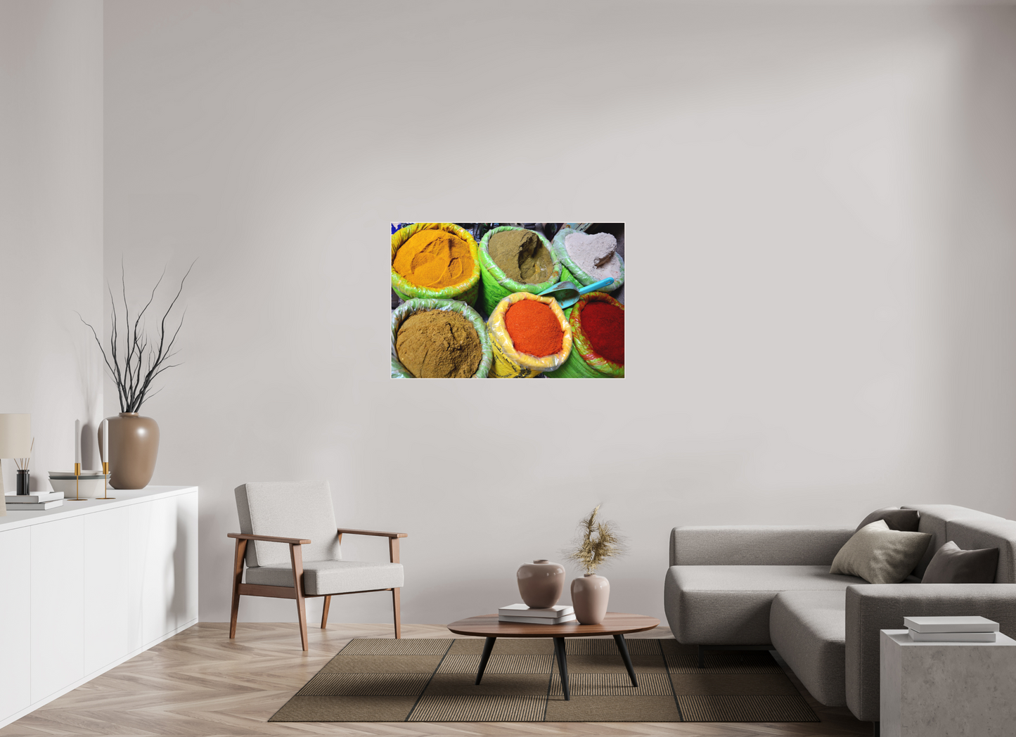 120 x 80 cm, Foto Abzug hinter Acrylglas Matt; Art Box aus Massivholz 4 mm Ahorn weiß Spices & Colors from Marrakech Vol. 3 - Fine Art Photo Print under Acrylic Glass