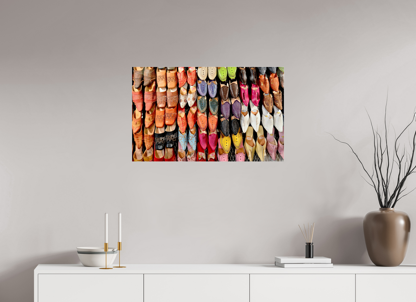 80,5 x 50 cm, Photo Print Under Acrylic Glass Oriental Foot Wear Vol. 1 - Fine Art Photo Print under Acrylic Glass