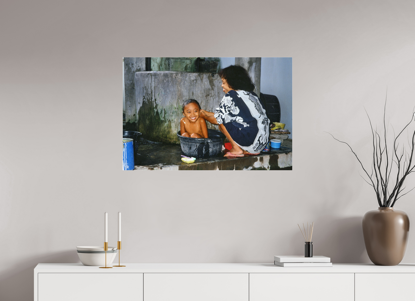90 x 60 cm, Photo Print Under Acrylic Glass Happy Market Kids Vol. 1; Fine Art Photo Print under Acrylglass