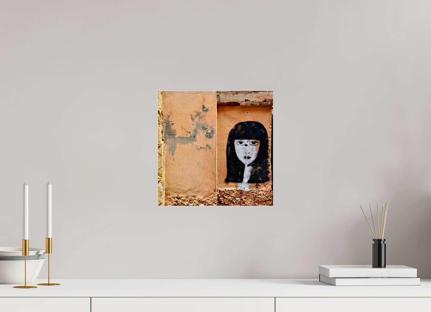 30 x 30 cm, Photo Print Under Acrylic Glass Silence in the Medina Vol. 1 - Marrakech-Morocco; Fine Art Photo Print under Acrylic Glass