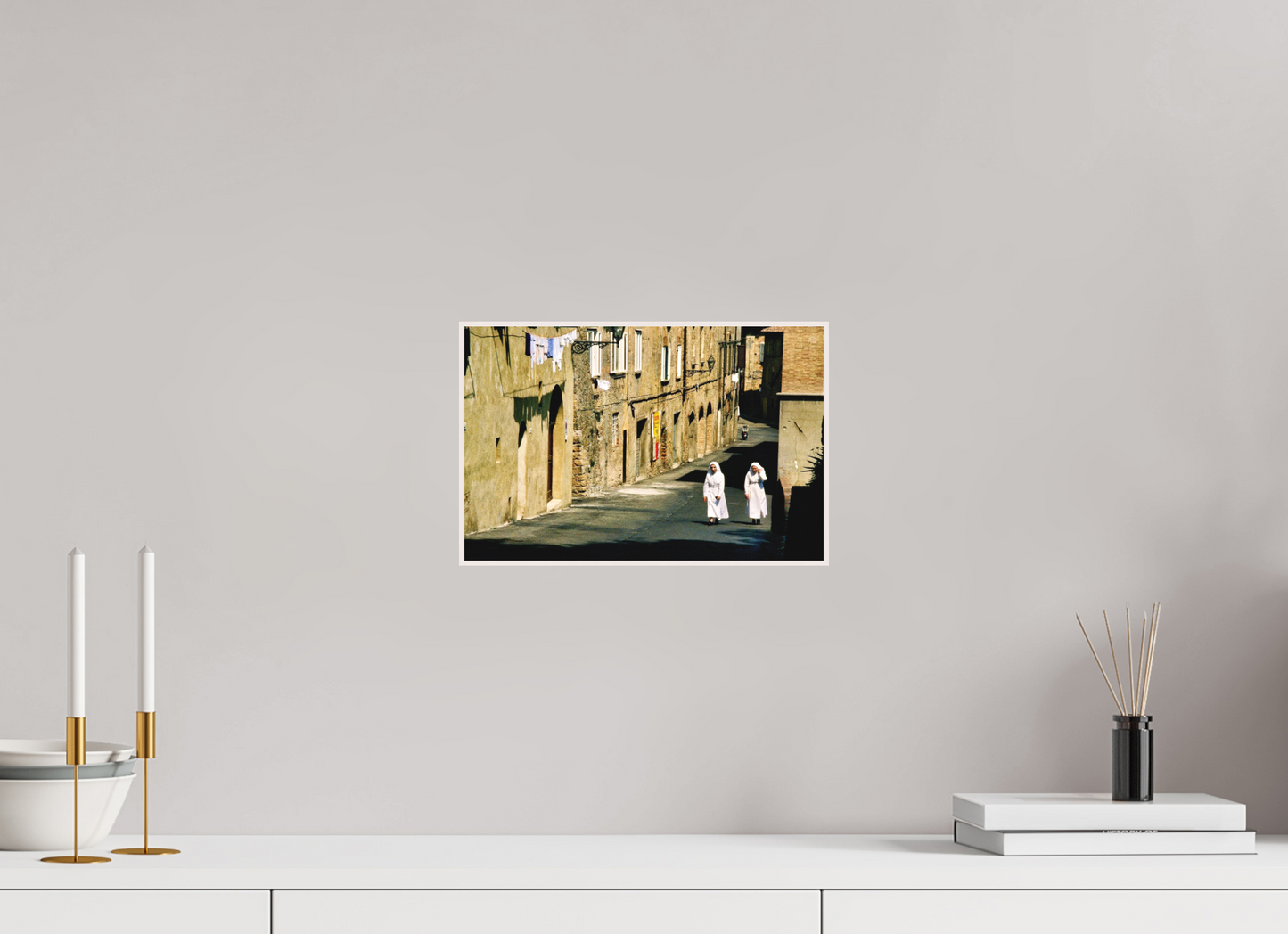 30,7 x 20 cm, Foto Abzug hinter Acrylglas Matt; Art Box aus Massivholz 4 mm Ahorn weiß Chianti Trail Vol. 1 - Toscana