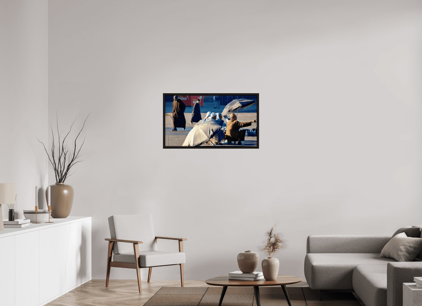 Group of Berber Men on Djeema El Fna Square, Marrakech - Medina, Fine Art Photo Print under Acrylic Glass - Colors of Marrakech - Photo Art Gallery