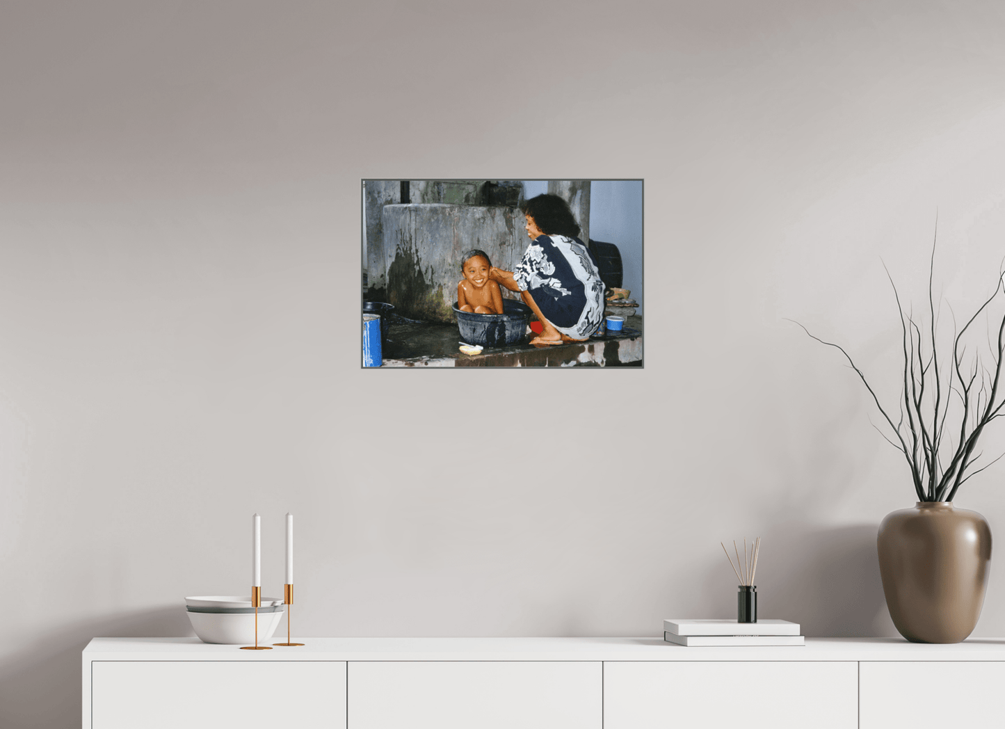 Happy Market Kids Vol. 1; Market Scene Sumatra - Inonesia; Fine Art Photo Print under Acrylglass - Colors of Marrakech - Photo Art Gallery