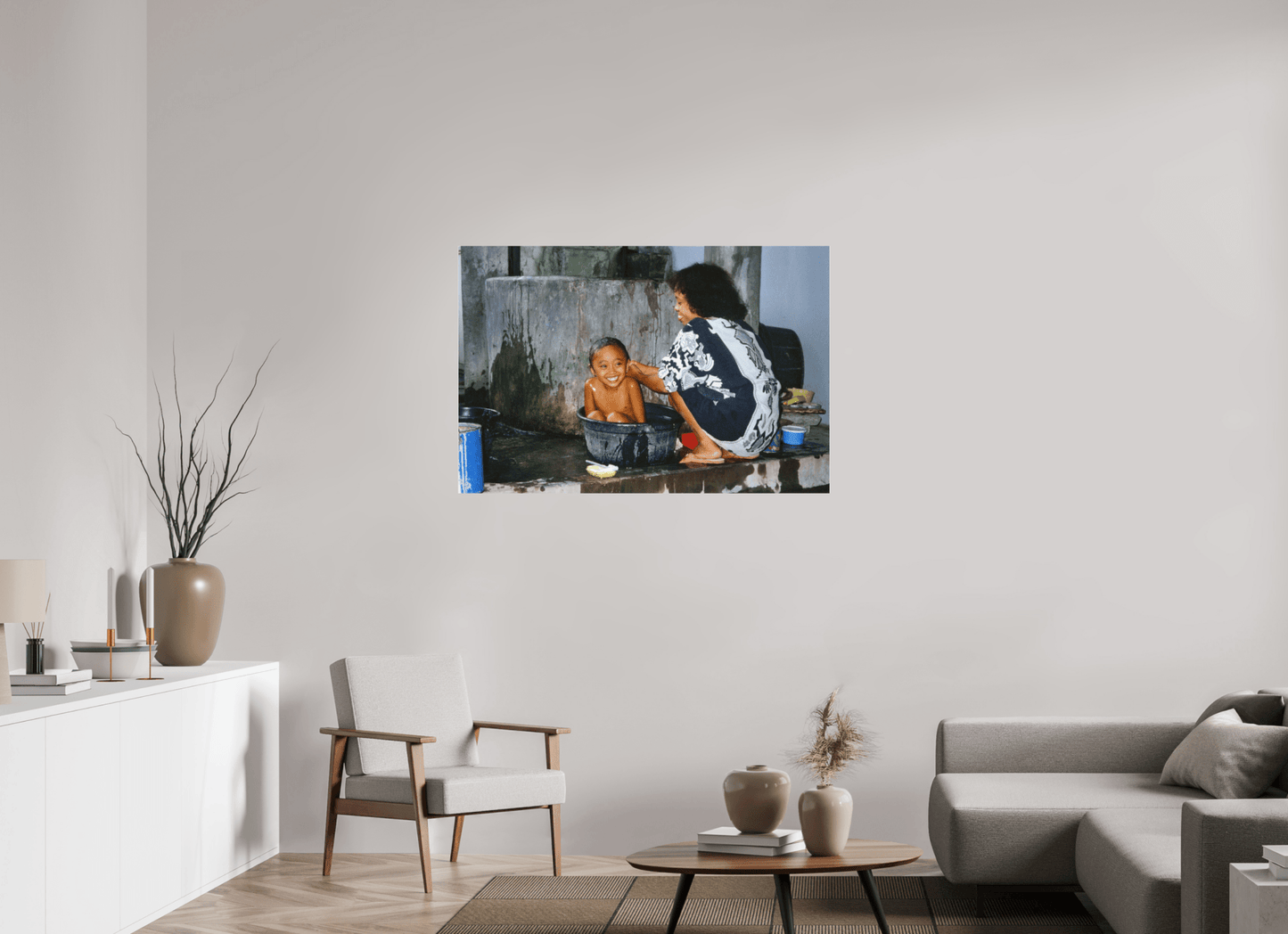 Happy Market Kids Vol. 1; Market Scene Sumatra - Inonesia; Fine Art Photo Print under Acrylglass - Colors of Marrakech - Photo Art Gallery