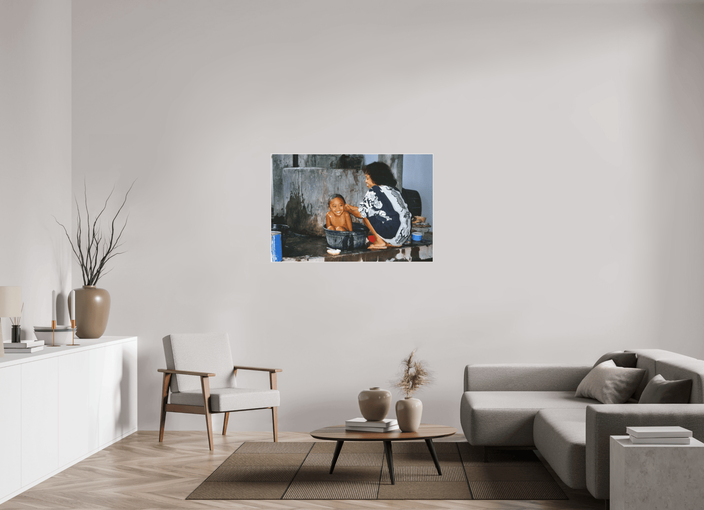 Happy Market Kids Vol. 1; Market Scene Sumatra - Inonesia; Fine Art Photo Print under Acrylglass - Colors of Marrakech - Photo Art Gallery