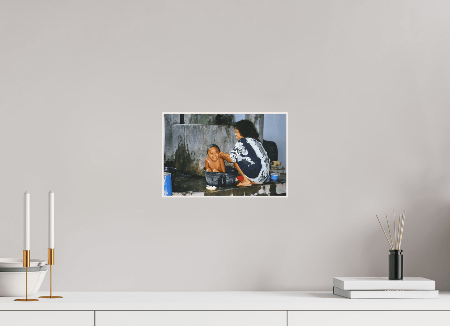 Happy Market Kids Vol. 1; Market Scene Sumatra - Inonesia; Fine Art Photo Print under Acrylglass - Colors of Marrakech - Photo Art Gallery