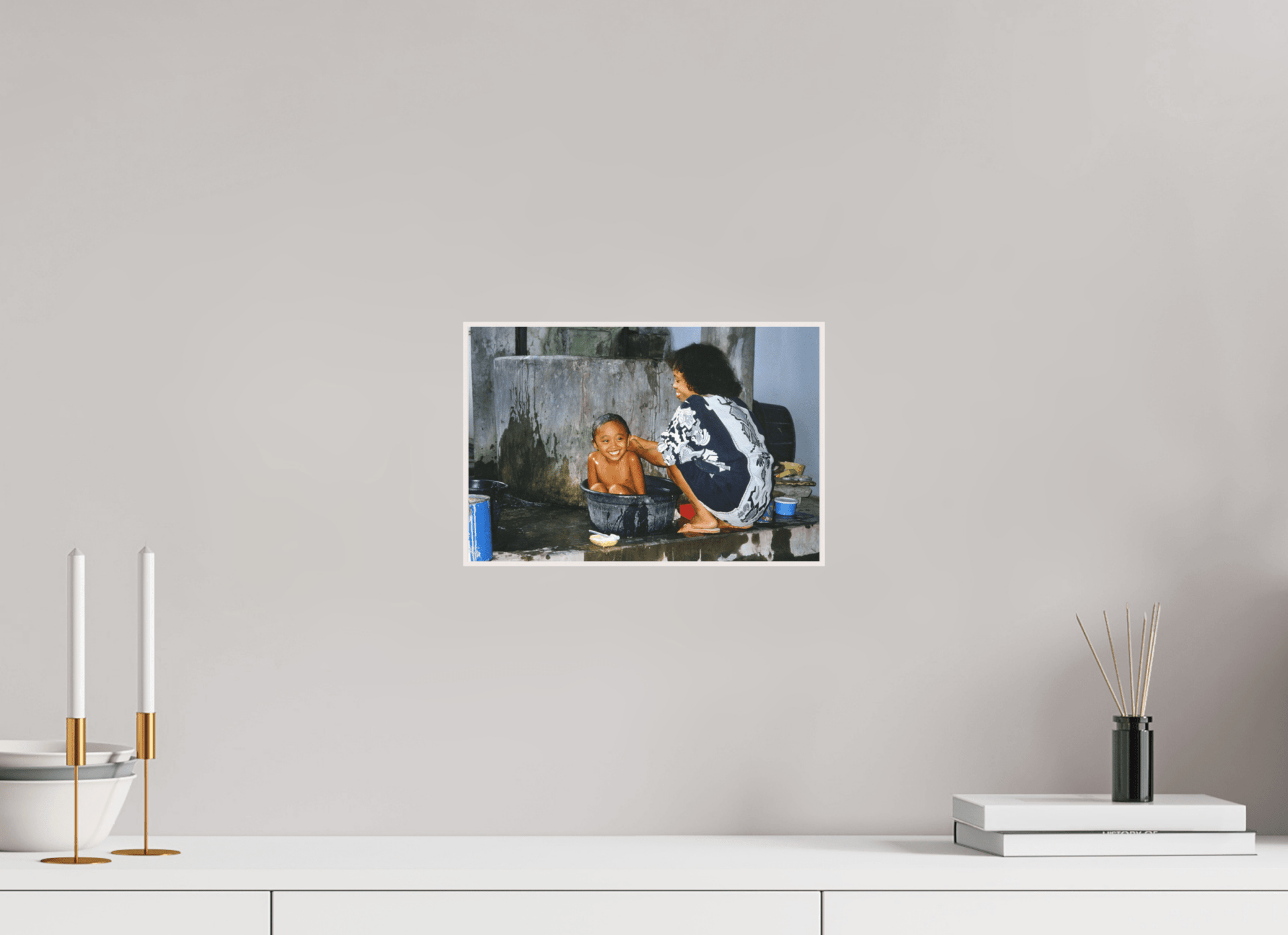 Happy Market Kids Vol. 1; Market Scene Sumatra - Inonesia; Fine Art Photo Print under Acrylglass - Colors of Marrakech - Photo Art Gallery