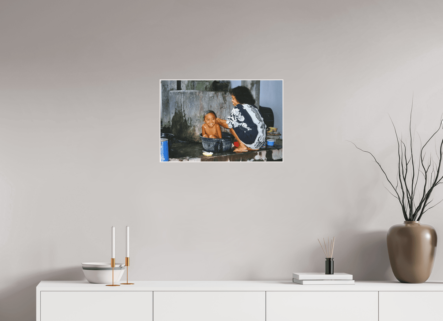 Happy Market Kids Vol. 1; Market Scene Sumatra - Inonesia; Fine Art Photo Print under Acrylglass - Colors of Marrakech - Photo Art Gallery