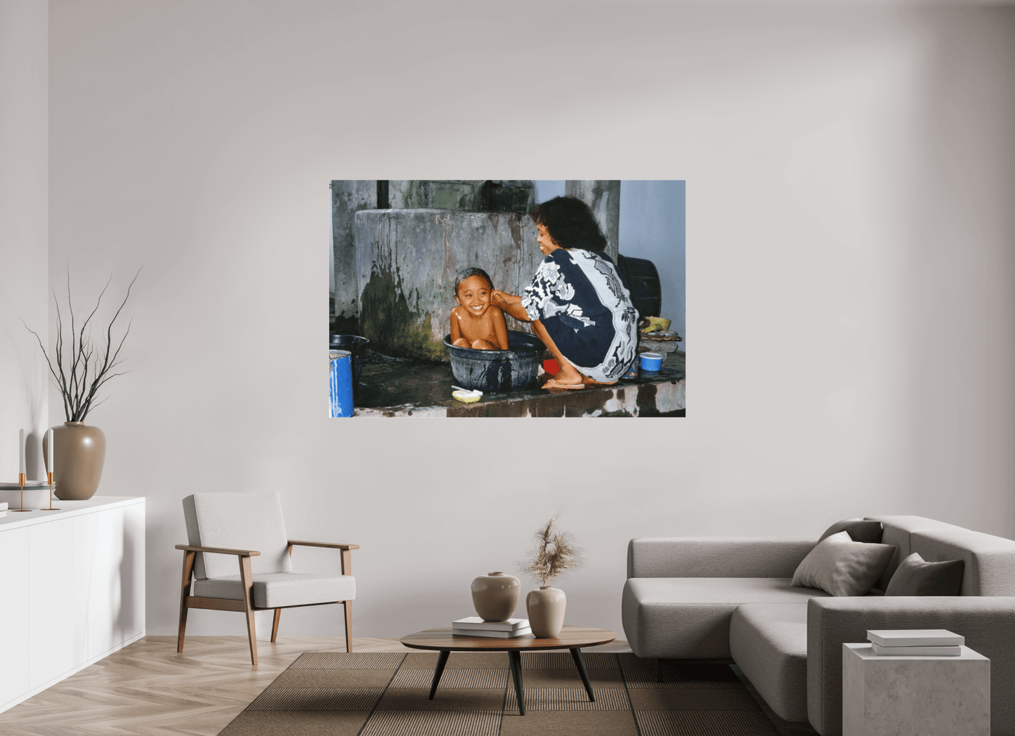 Happy Market Kids Vol. 1; Market Scene Sumatra - Inonesia; Fine Art Photo Print under Acrylglass - Colors of Marrakech - Photo Art Gallery