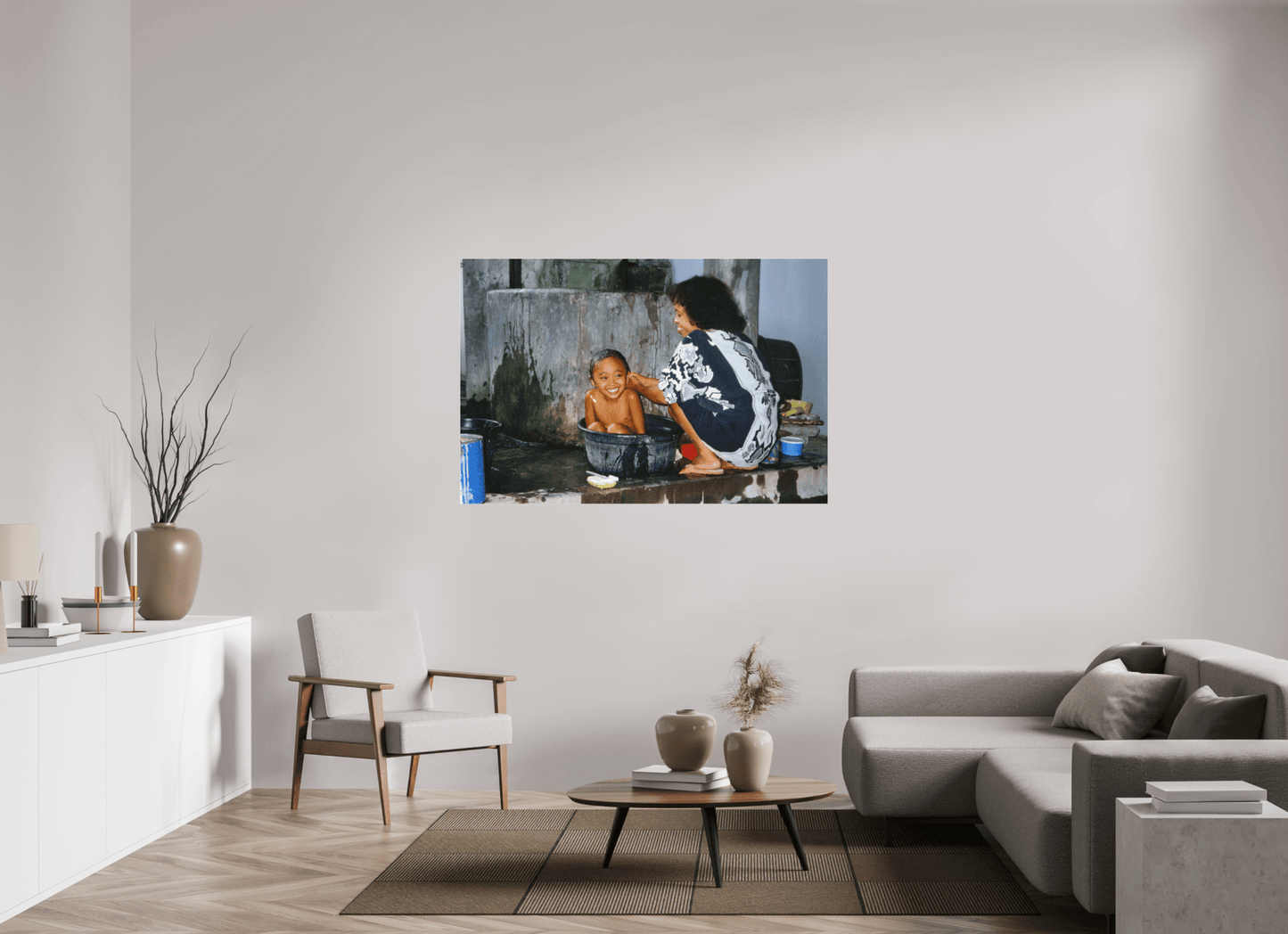Happy Market Kids Vol. 1; Market Scene Sumatra - Inonesia; Fine Art Photo Print under Acrylglass - Colors of Marrakech - Photo Art Gallery