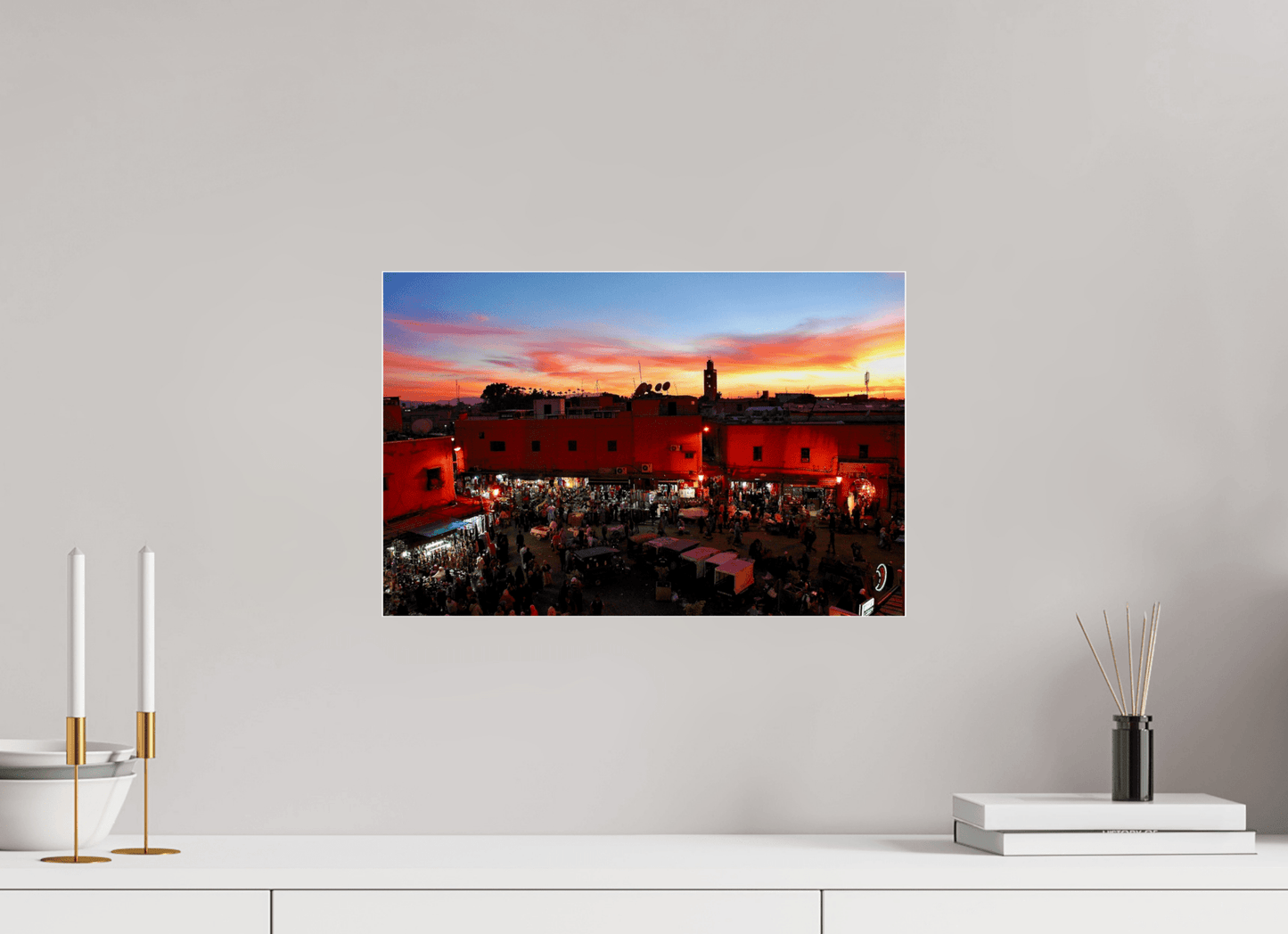 Magic Sunset in the Medina Vol. 2 - Marrakech. Fine Art Photo Print under Acrylic Glass - Colors of Marrakech - Photo Art Gallery