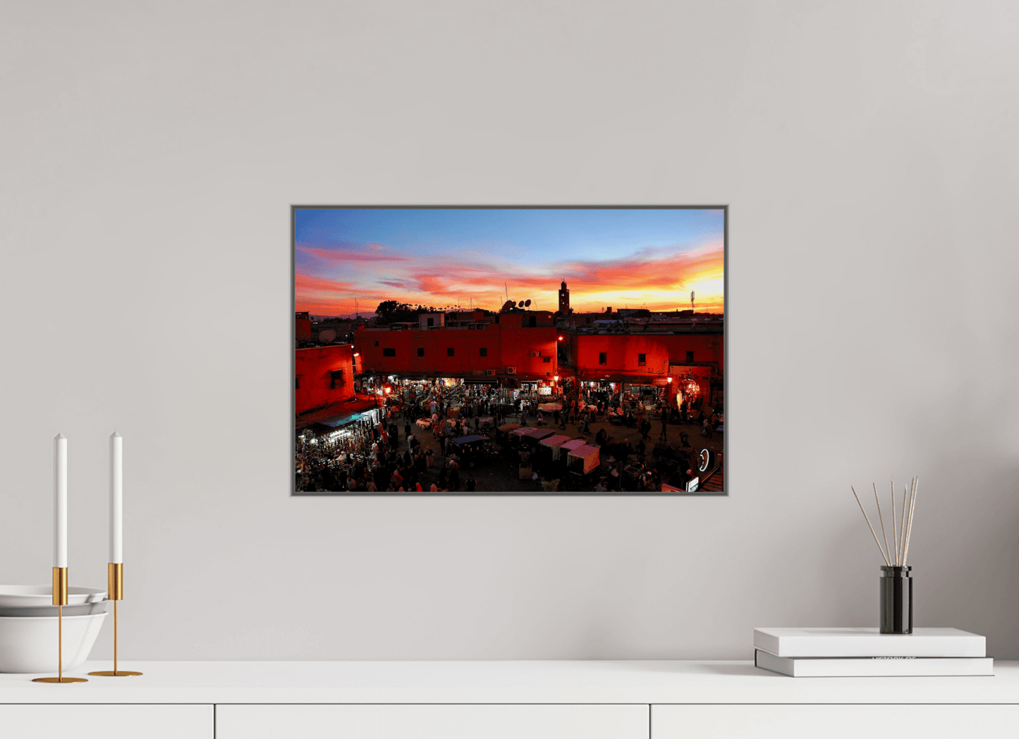 Magic Sunset in the Medina Vol. 2 - Marrakech. Fine Art Photo Print under Acrylic Glass - Colors of Marrakech - Photo Art Gallery