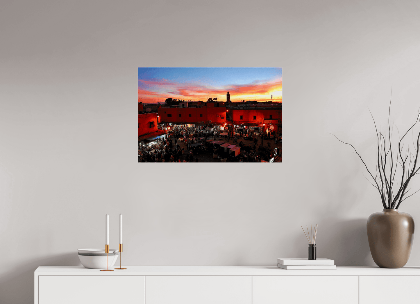 Magic Sunset in the Medina Vol. 2 - Marrakech. Fine Art Photo Print under Acrylic Glass - Colors of Marrakech - Photo Art Gallery
