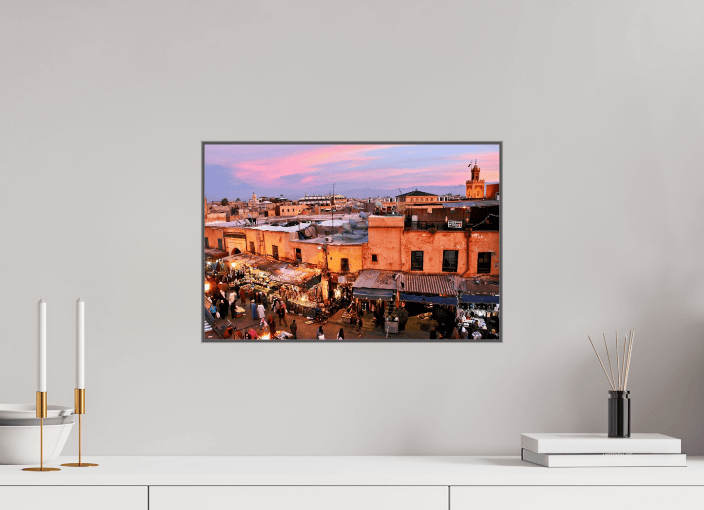 Magic Sunset in the Medina Vol.1 - Marrakech; Fine Art Photo Print under Acrylic Glas - Colors of Marrakech - Photo Art Gallery