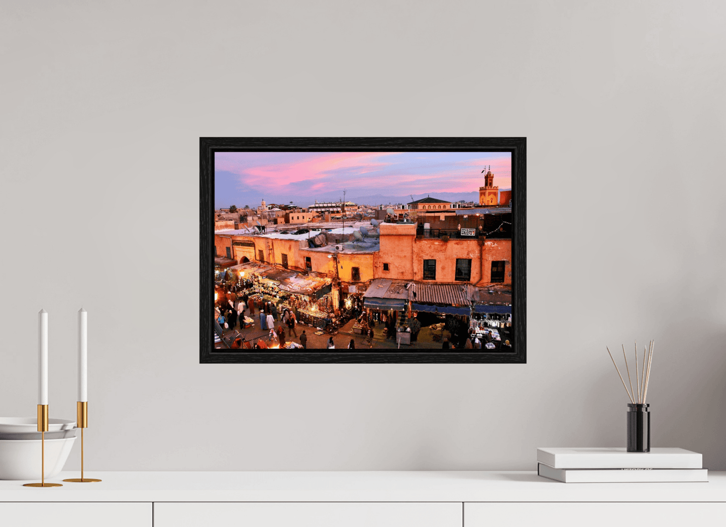 Magic Sunset in the Medina Vol.1 - Marrakech; Fine Art Photo Print under Acrylic Glas - Colors of Marrakech - Photo Art Gallery