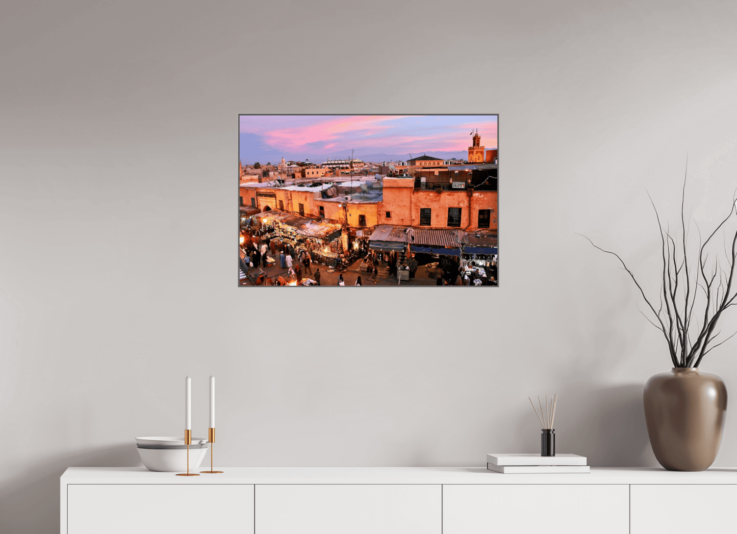 Magic Sunset in the Medina Vol.1 - Marrakech; Fine Art Photo Print under Acrylic Glas - Colors of Marrakech - Photo Art Gallery