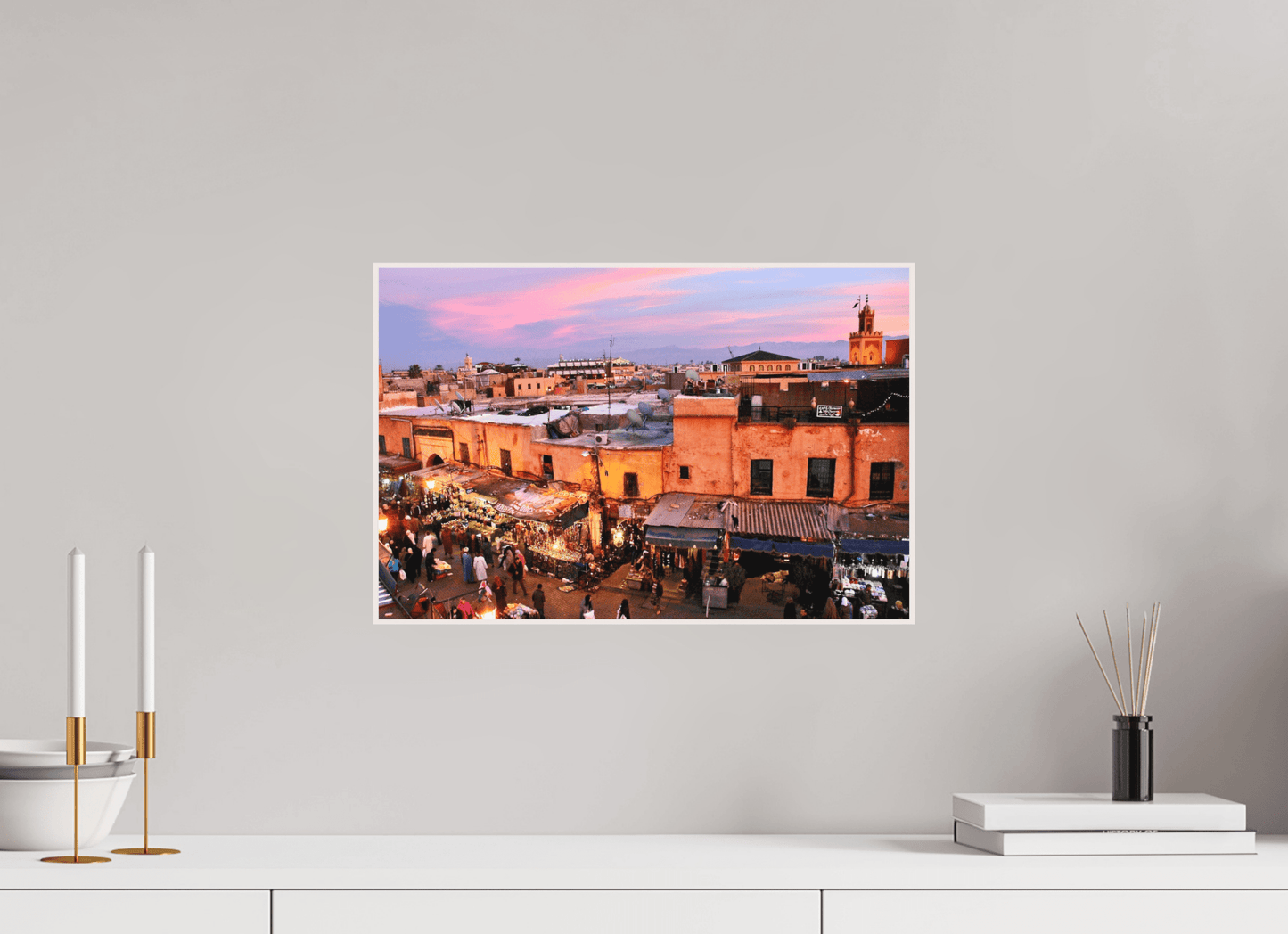 Magic Sunset in the Medina Vol.1 - Marrakech; Fine Art Photo Print under Acrylic Glas - Colors of Marrakech - Photo Art Gallery