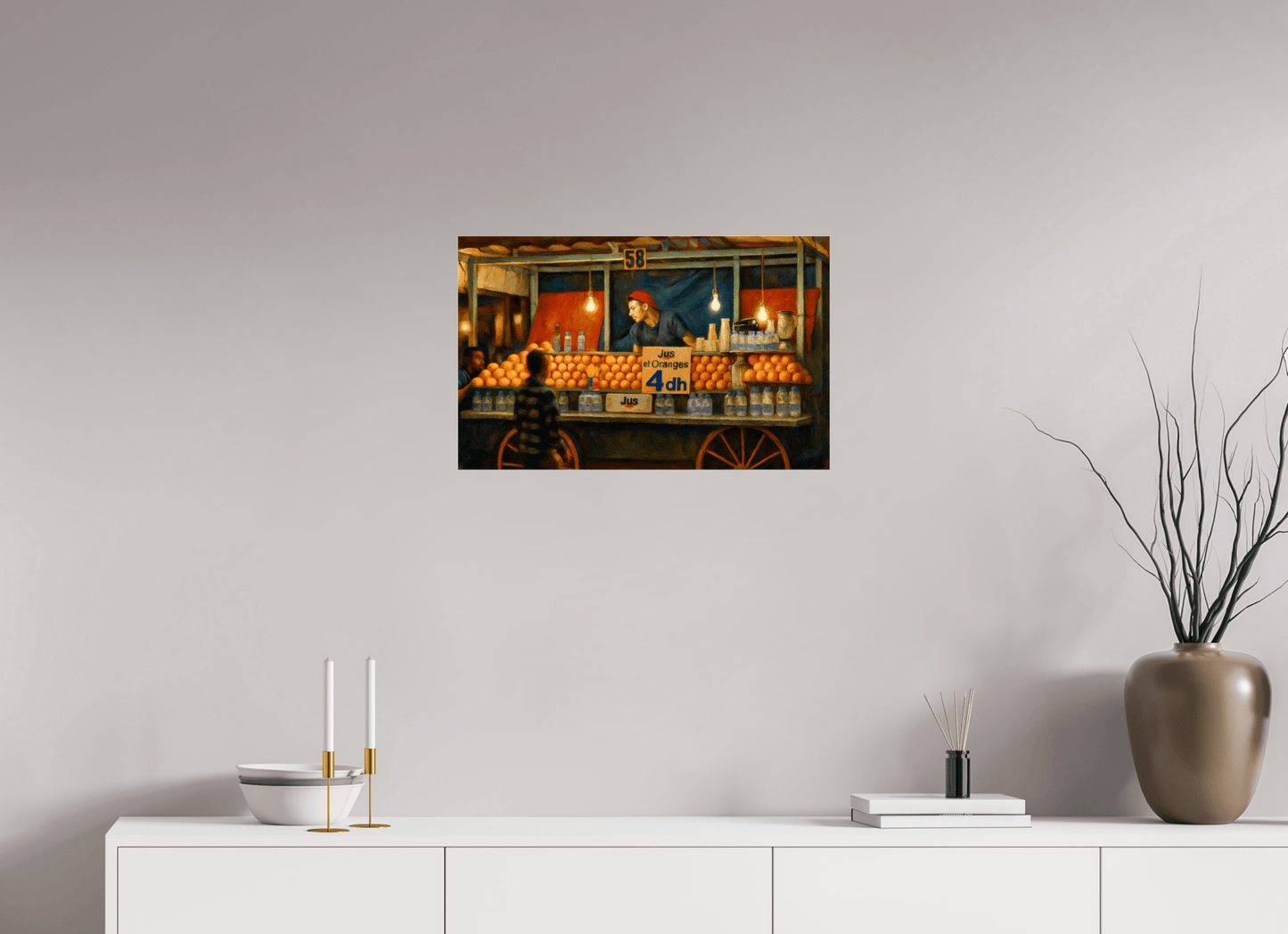 Marrakech Night Market Vol. 3 - Painted Design; Photo Art Print under Acrylic Glass - Colors of Marrakech - Photo Art Gallery