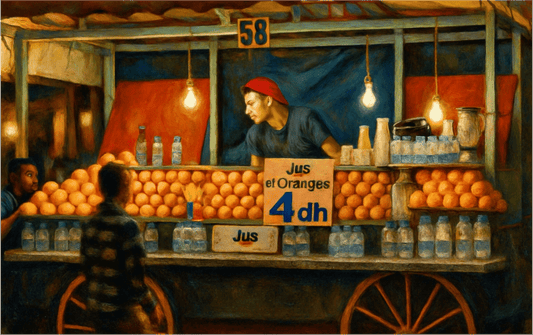Marrakech Night Market Vol. 3 - Painted Design; Photo Art Print under Acrylic Glass - Colors of Marrakech - Photo Art Gallery