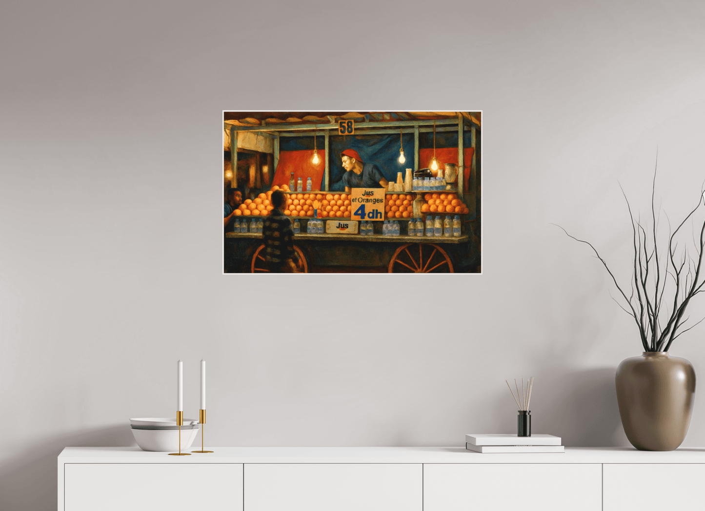Marrakech Night Market Vol. 3 - Painted Design; Photo Art Print under Acrylic Glass - Colors of Marrakech - Photo Art Gallery