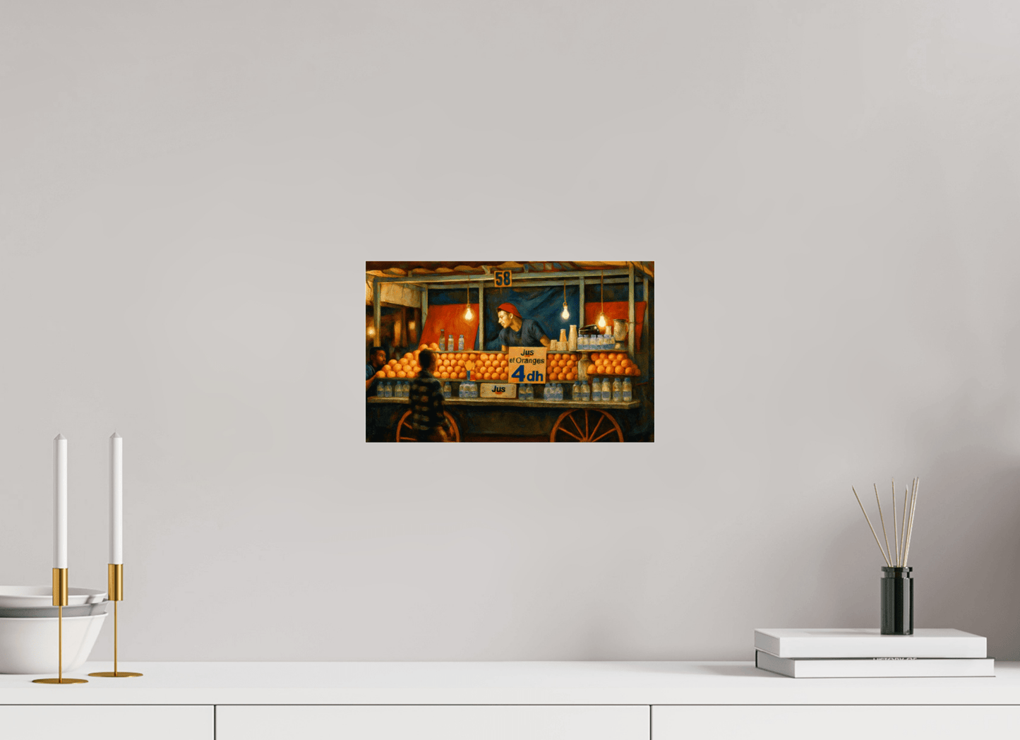 Marrakech Night Market Vol. 3 - Painted Design; Photo Art Print under Acrylic Glass - Colors of Marrakech - Photo Art Gallery