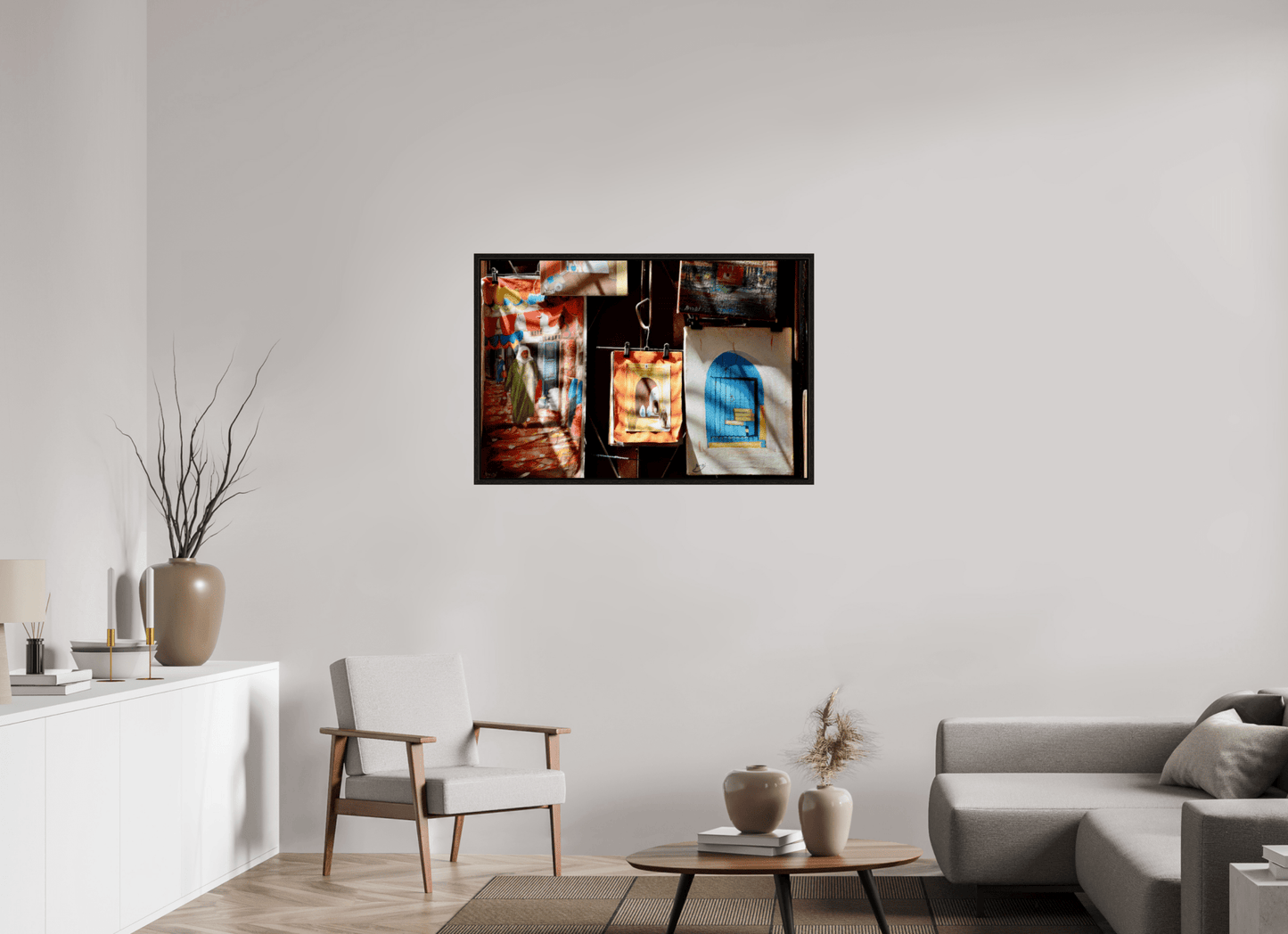 Marrakech Street Art Gallery Vol.1; Photo Art Print under Acrylic glass; Oak wood Frame 15 mm - Colors of Marrakech - Photo Art Gallery