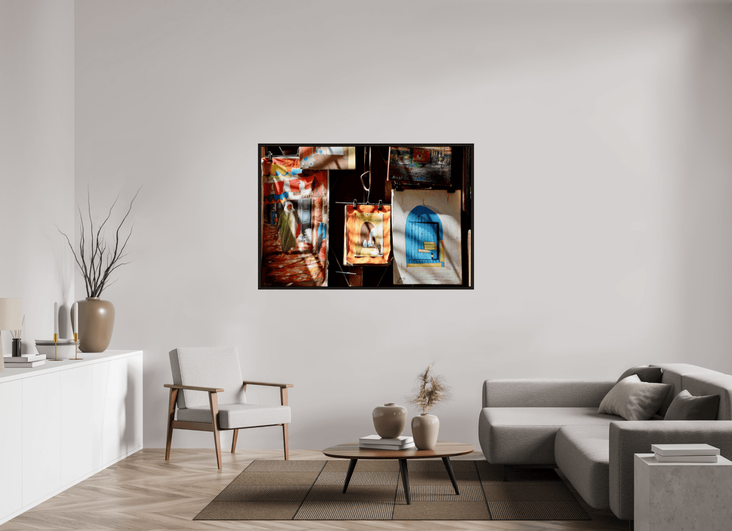 Marrakech Street Art Gallery Vol.1; Photo Art Print under Acrylic glass; Oak wood Frame 15 mm - Colors of Marrakech - Photo Art Gallery