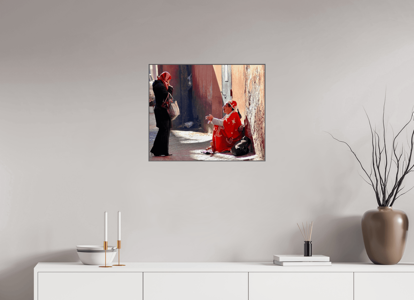 Morning Chat in the Medina - Vol.1 Fine Art Photography under Acrylic Glass; Print Series Limited Edition - Colors of Marrakech - Photo Art Gallery