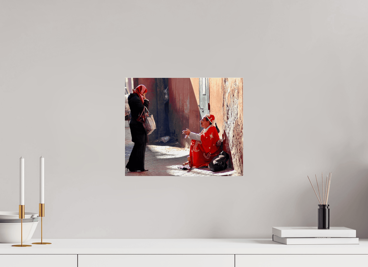 Morning Chat in the Medina - Vol.1 Fine Art Photography under Acrylic Glass; Print Series Limited Edition - Colors of Marrakech - Photo Art Gallery