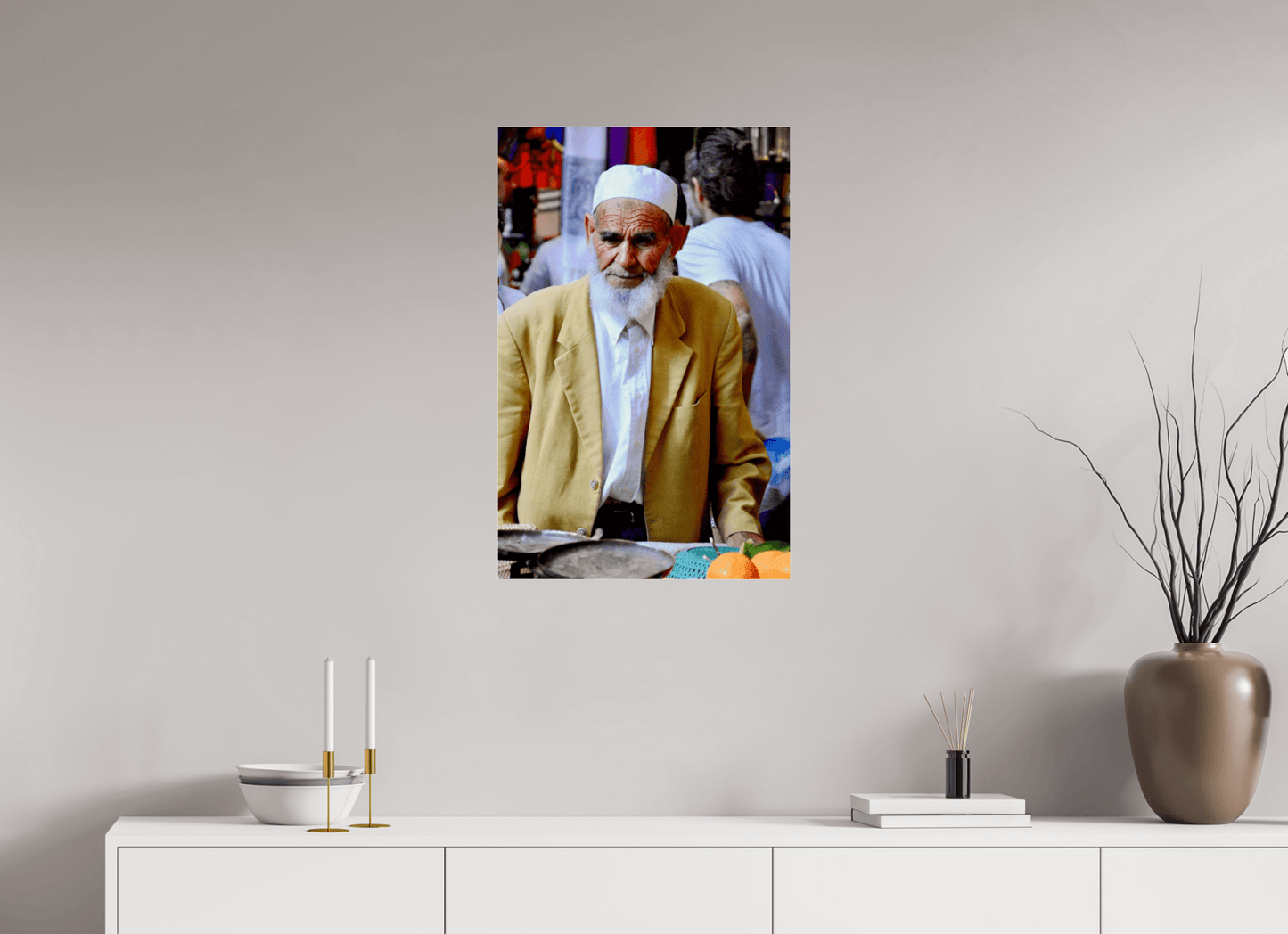Old Berber Man in the Souks of Marrakech - Fine Art Photo Print under Acrylic Glass - Colors of Marrakech - Photo Art Gallery