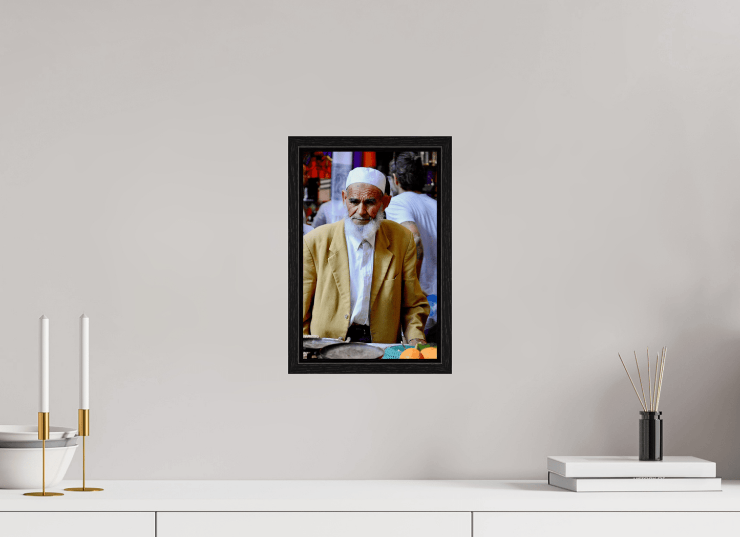 Old Berber Man in the Souks of Marrakech - Fine Art Photo Print under Acrylic Glass - Colors of Marrakech - Photo Art Gallery