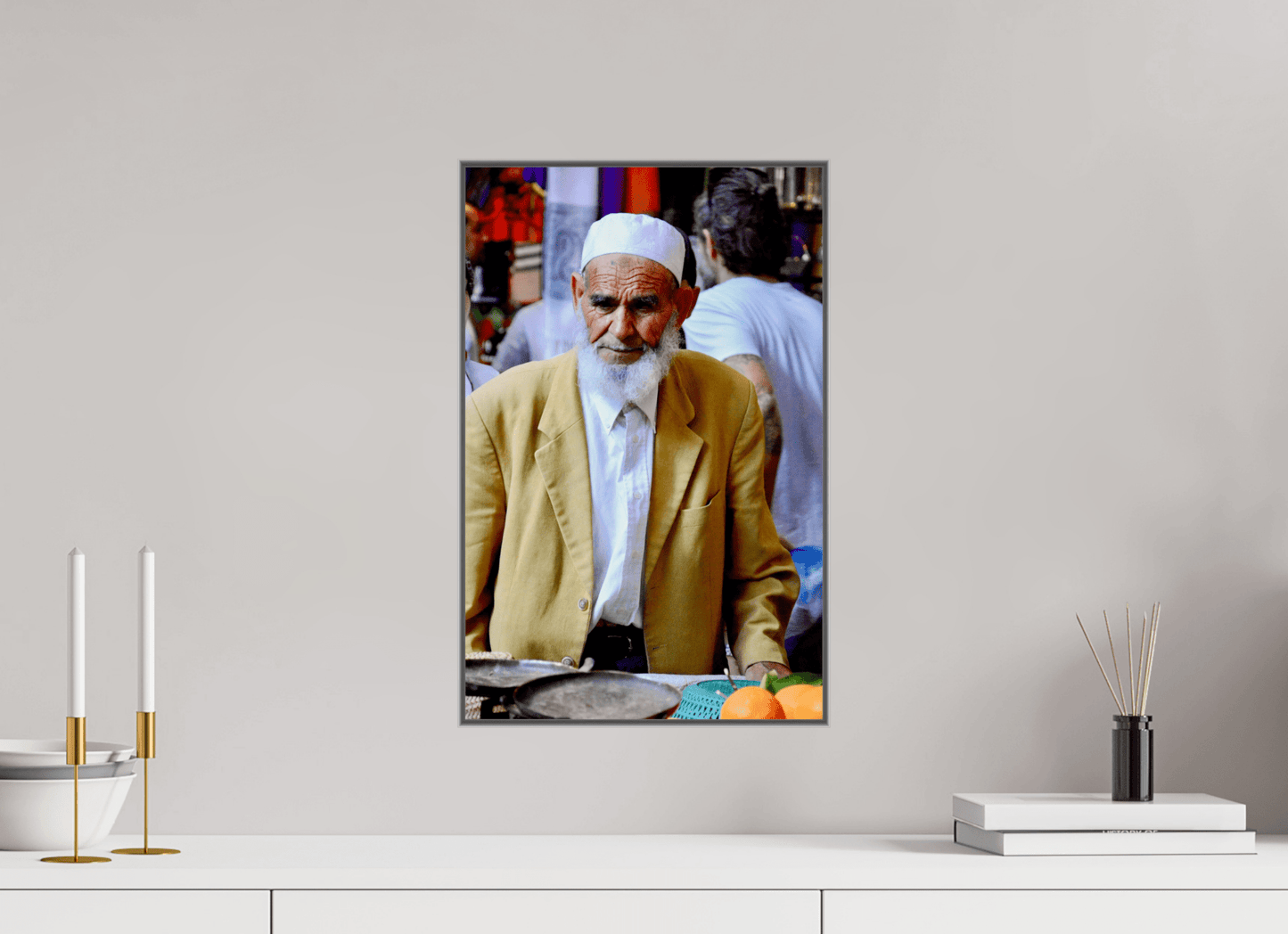 Old Berber Man in the Souks of Marrakech - Fine Art Photo Print under Acrylic Glass - Colors of Marrakech - Photo Art Gallery