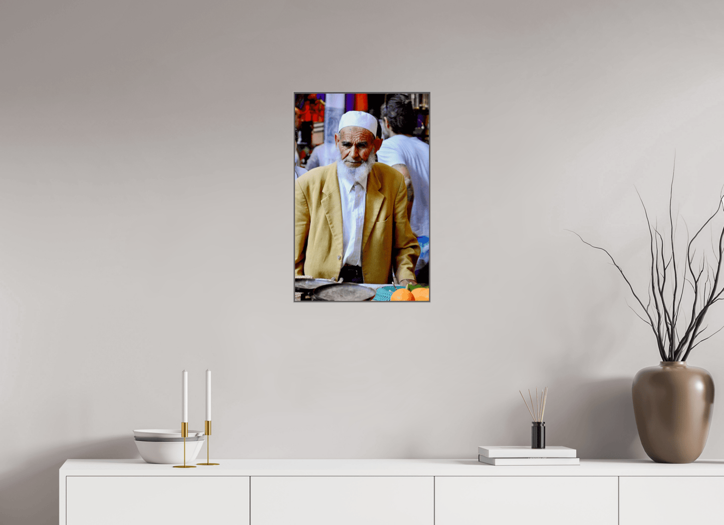Old Berber Man in the Souks of Marrakech - Fine Art Photo Print under Acrylic Glass - Colors of Marrakech - Photo Art Gallery