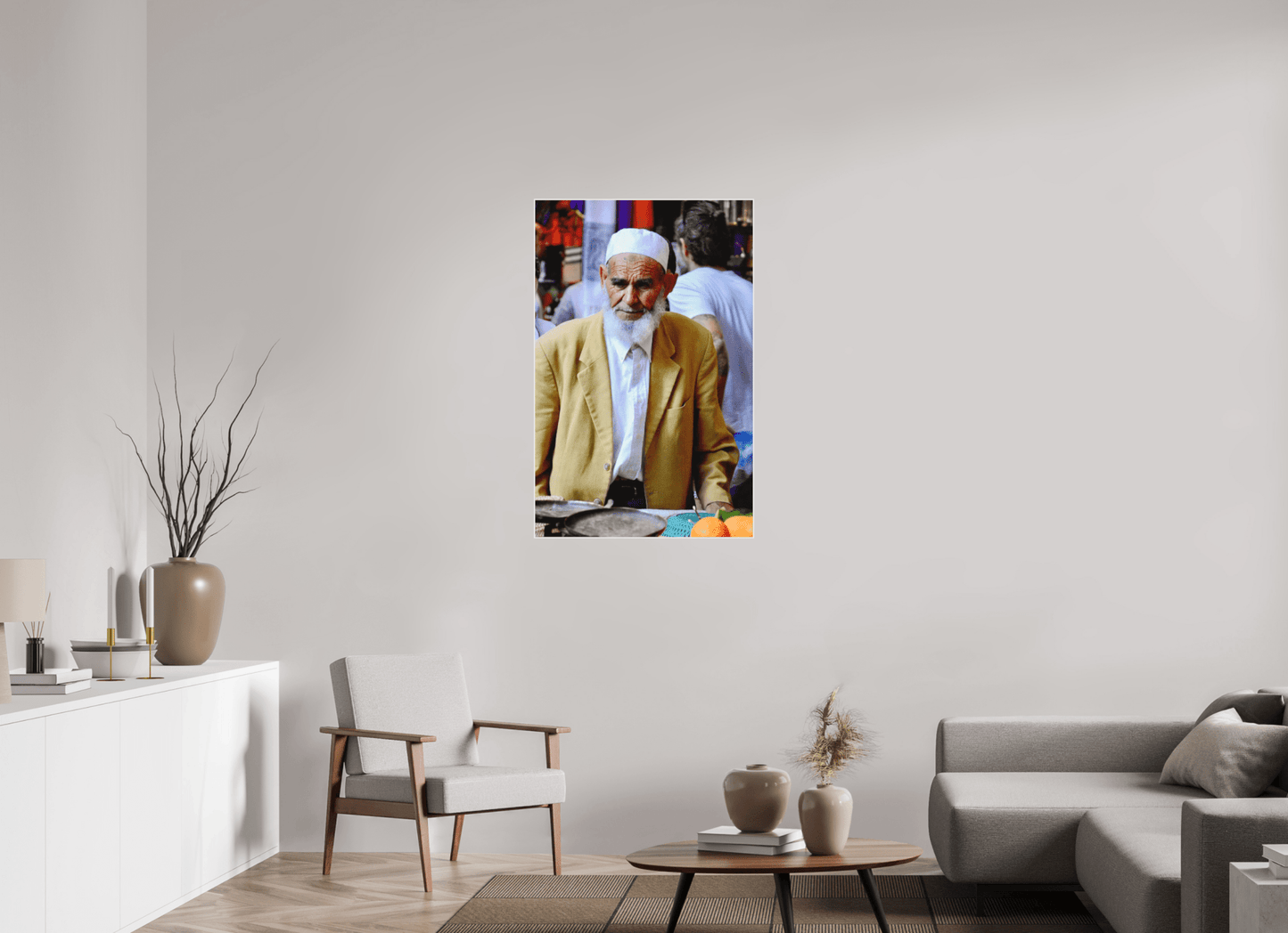 Old Berber Man in the Souks of Marrakech - Fine Art Photo Print under Acrylic Glass - Colors of Marrakech - Photo Art Gallery